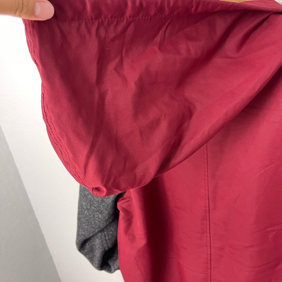 Dravus Mens Red Charcoal Color block Windbreaker Bomber Style Jacket - Picture 6 of 11